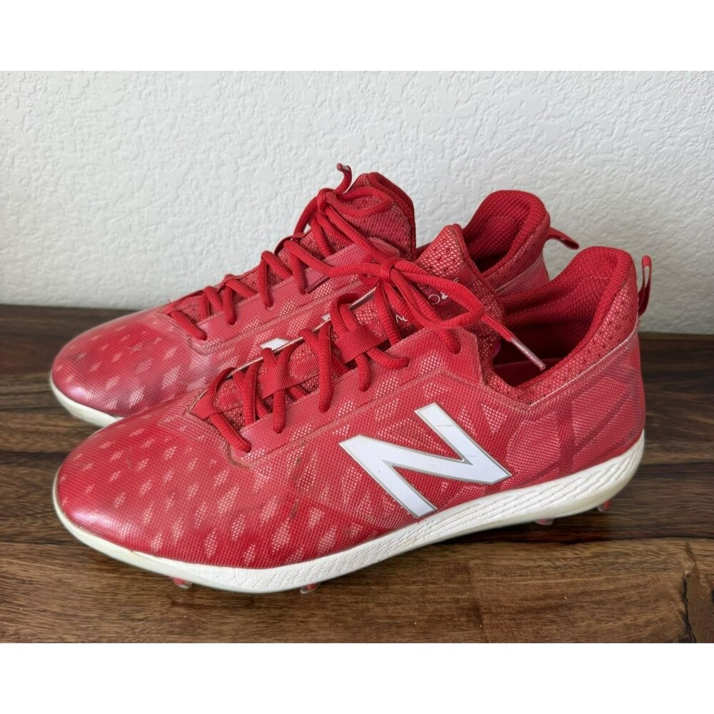 New Balance Baseball Cleats Fantom Fit - Red with Red Laces 12.5 mens